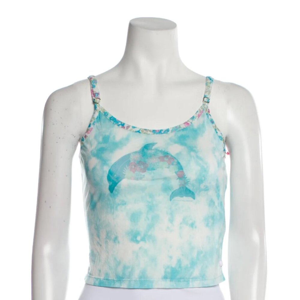 Floral Print Scoop Neck Crop Top w/ Tags